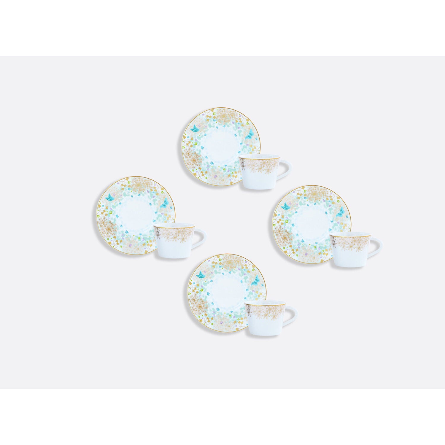 Bernardaud Espresso cup and saucer gift box - 2 Oz, Limoges porcelain, Féerie collection, detail view
