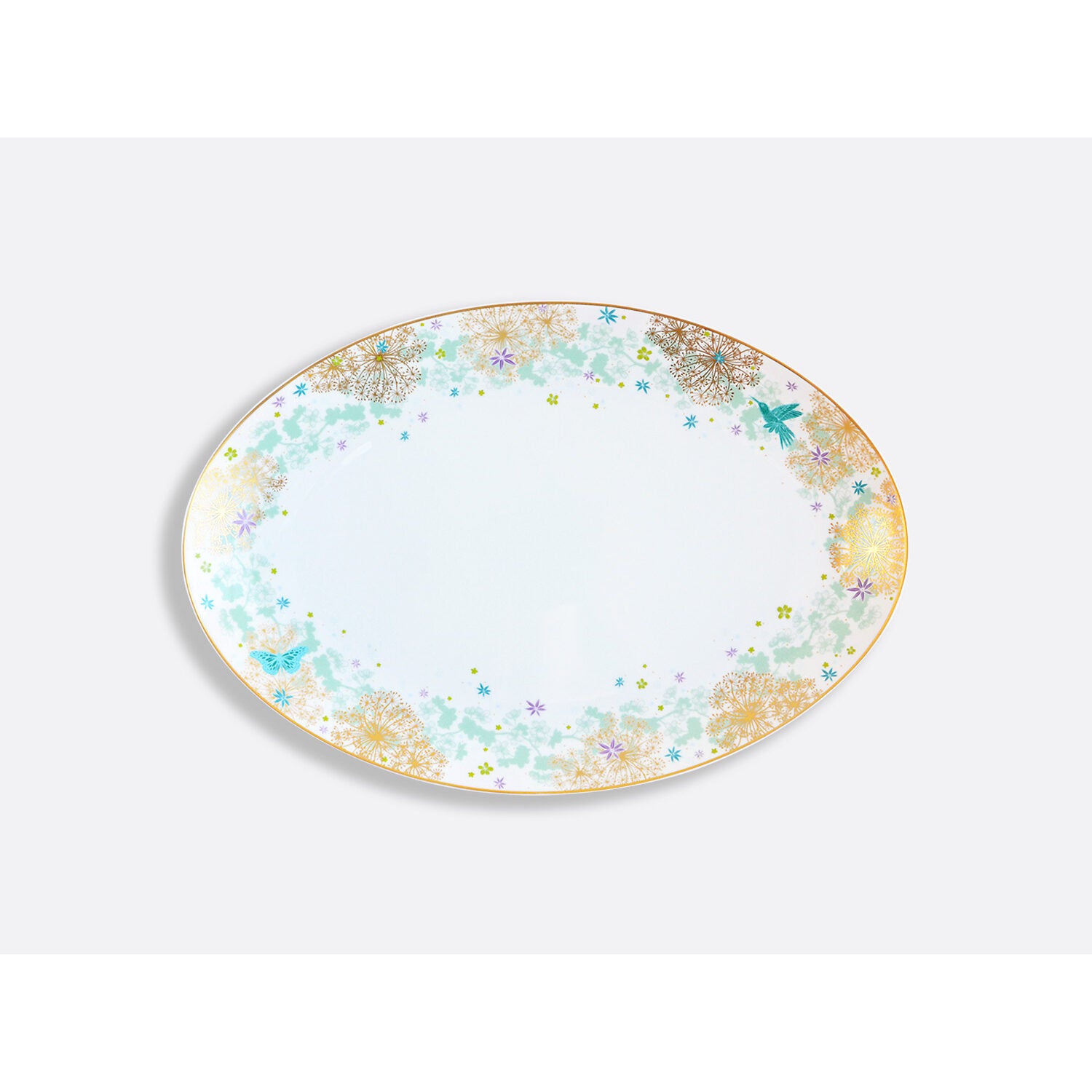 Bernardaud Oval platter 15", Limoges porcelain, Féerie collection, on a white background