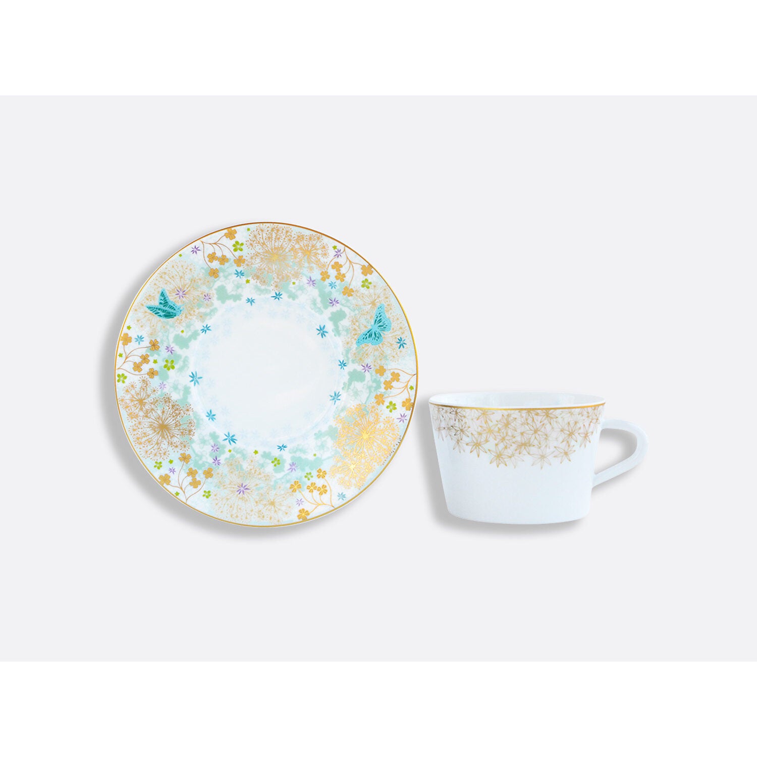 Bernardaud Tea cup and saucer gift box - 5 Oz, Limoges porcelain, Féerie collection, detail view
