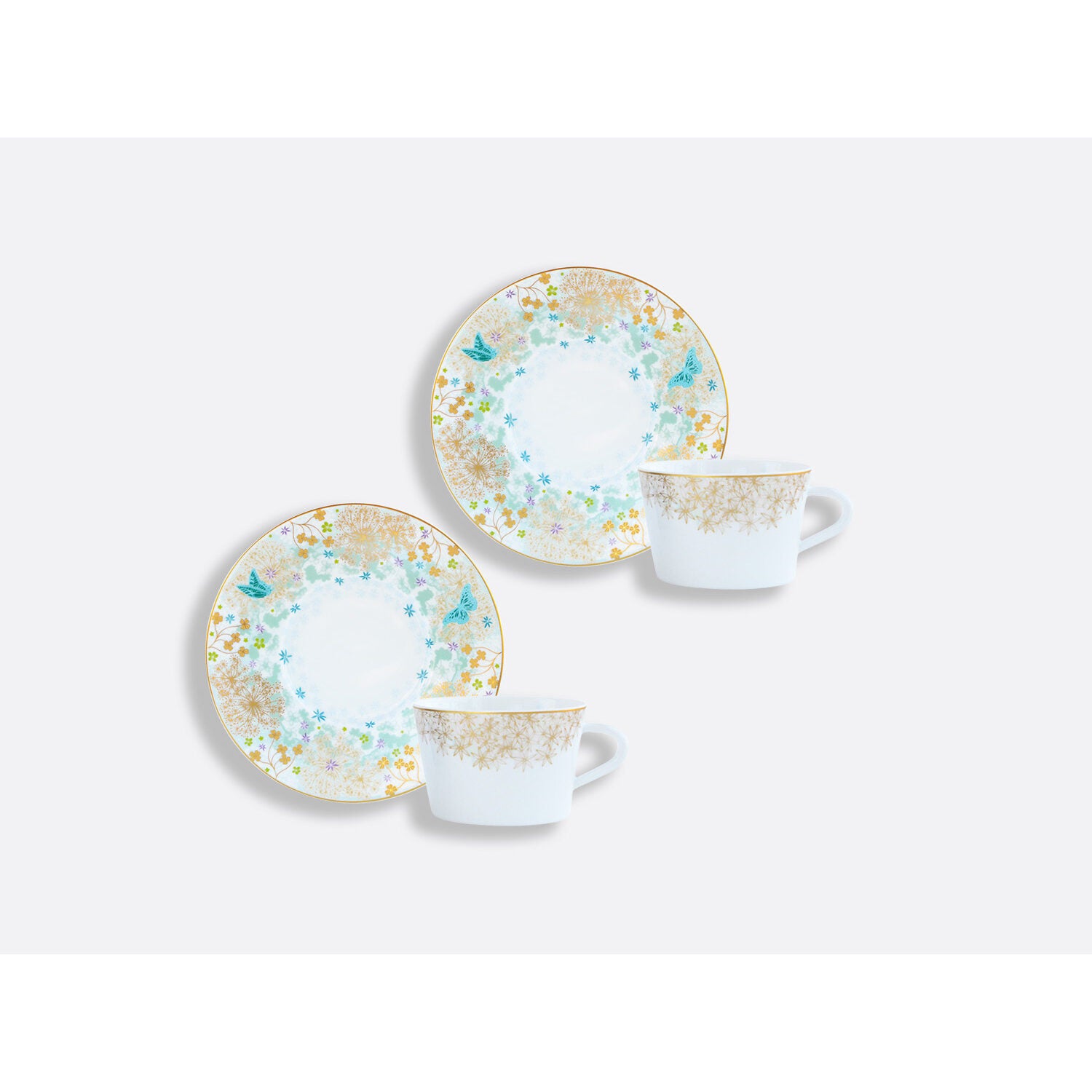 Bernardaud Tea cup and saucer gift box - 5 Oz, Limoges porcelain, Féerie collection, detail view