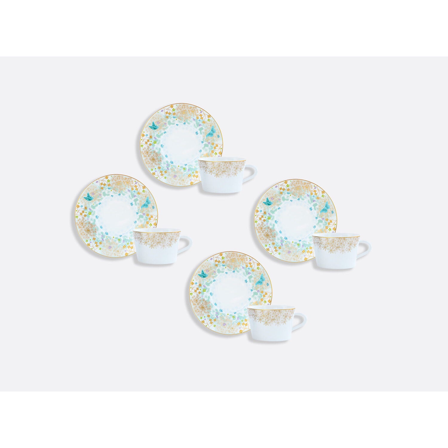 Bernardaud Tea cup and saucer gift box - 5 Oz, Limoges porcelain, Féerie collection, detail view