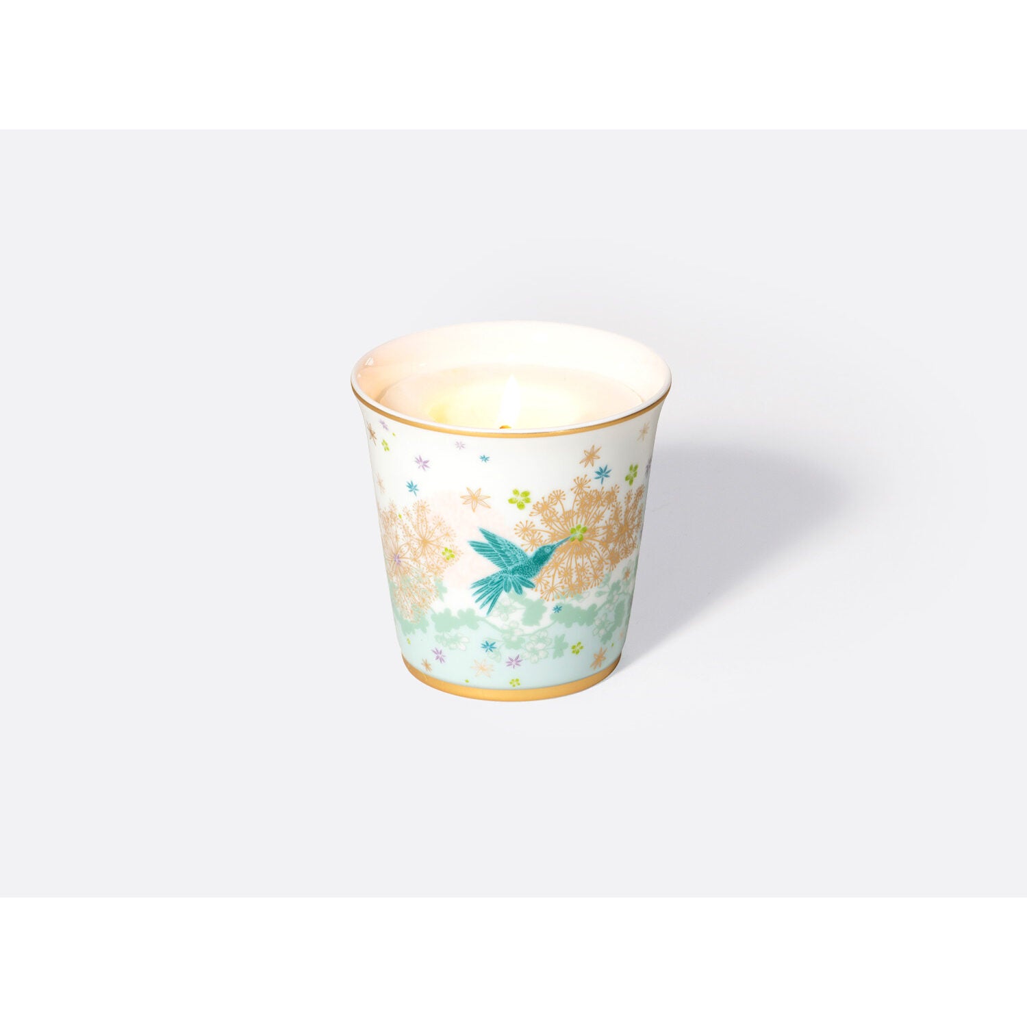 Bernardaud Tumbler + candle home fragrance 200g, Limoges porcelain, Féerie collection, on a white background