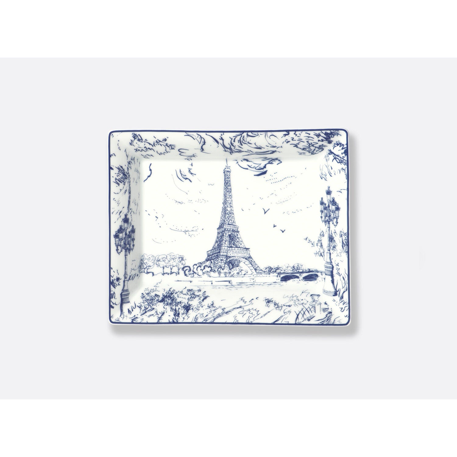 Bernardaud Valet tray 7.9 x 6.3", Limoges porcelain, Gifts From $150 to $600 collection, on a white background