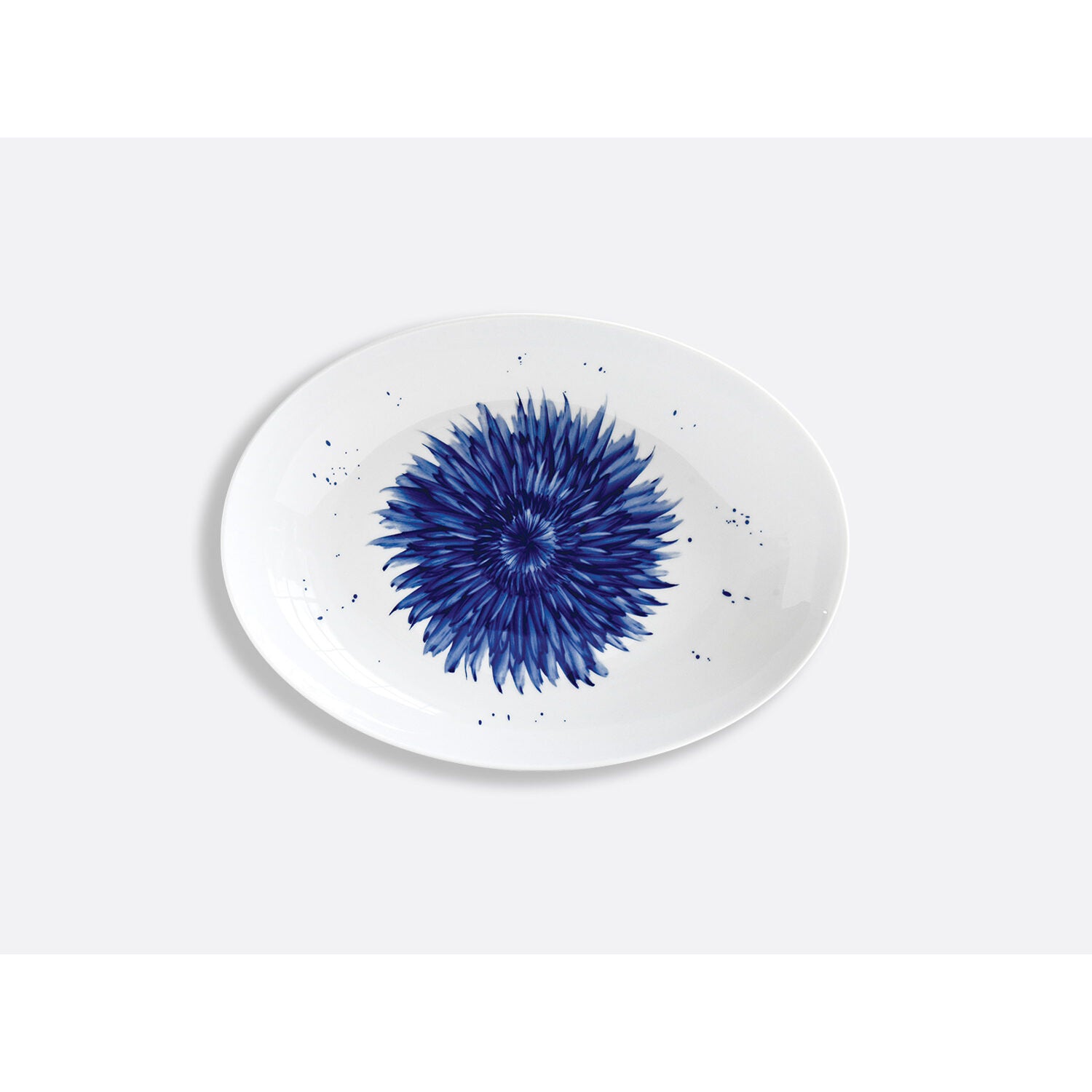 Bernardaud Deep oval platter 15.4" x 11", Limoges porcelain, In Bloom collection, on a white background