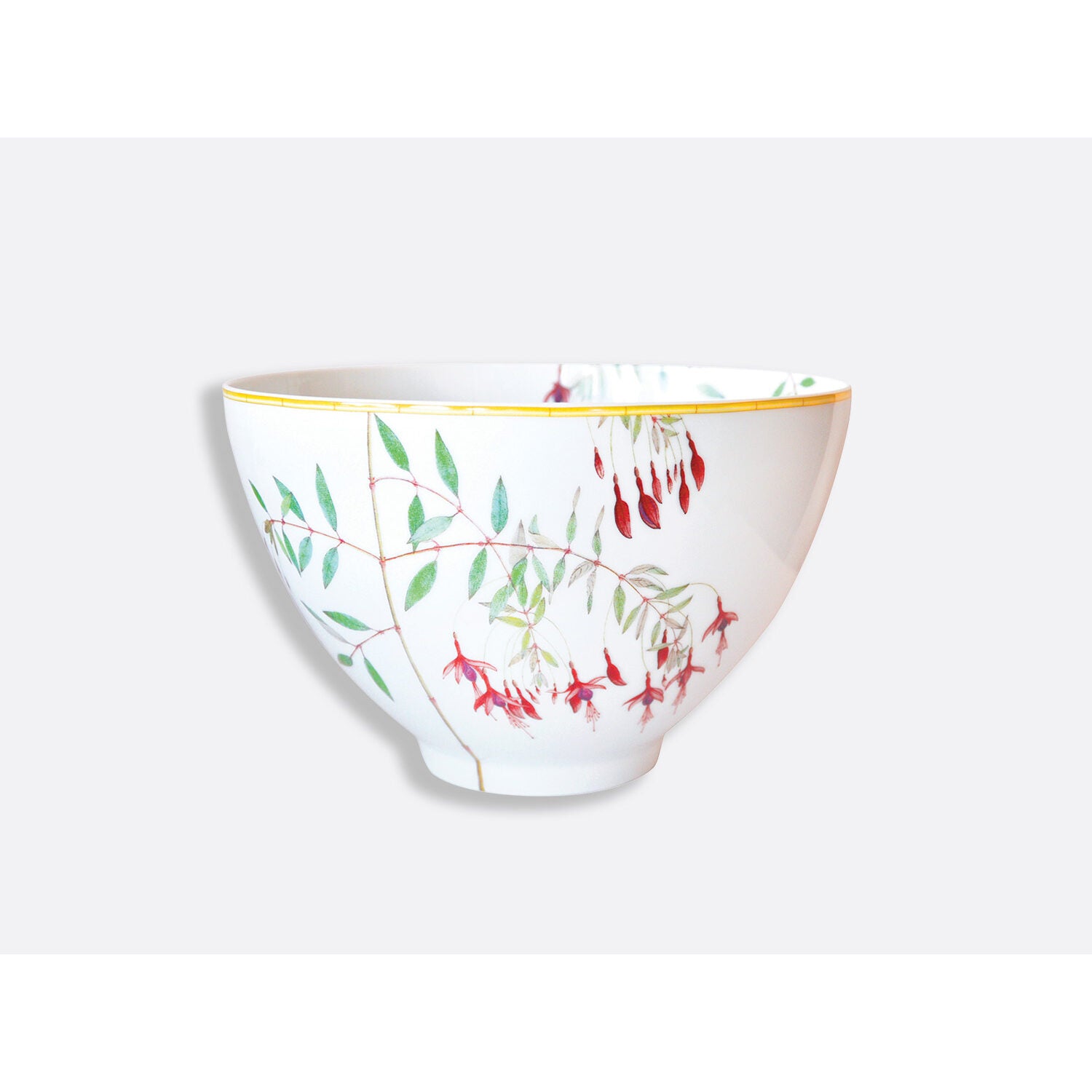 Bernardaud Deep salad bowl 10.6", Limoges porcelain, Jardin Indien collection, on a white background
