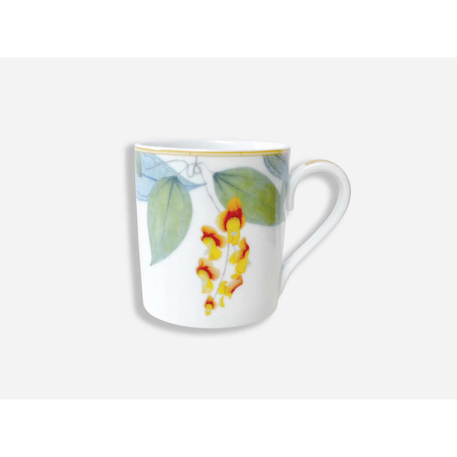 Bernardaud Mug 12 oz, Limoges porcelain, Jardin Indien collection, on a white background