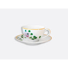 Bernardaud Tea cup and saucer 4.5 oz, Limoges porcelain, Jardin Indien collection, detail view