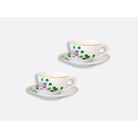Bernardaud Tea cup and saucer 4.5 oz, Limoges porcelain, Jardin Indien collection, detail view