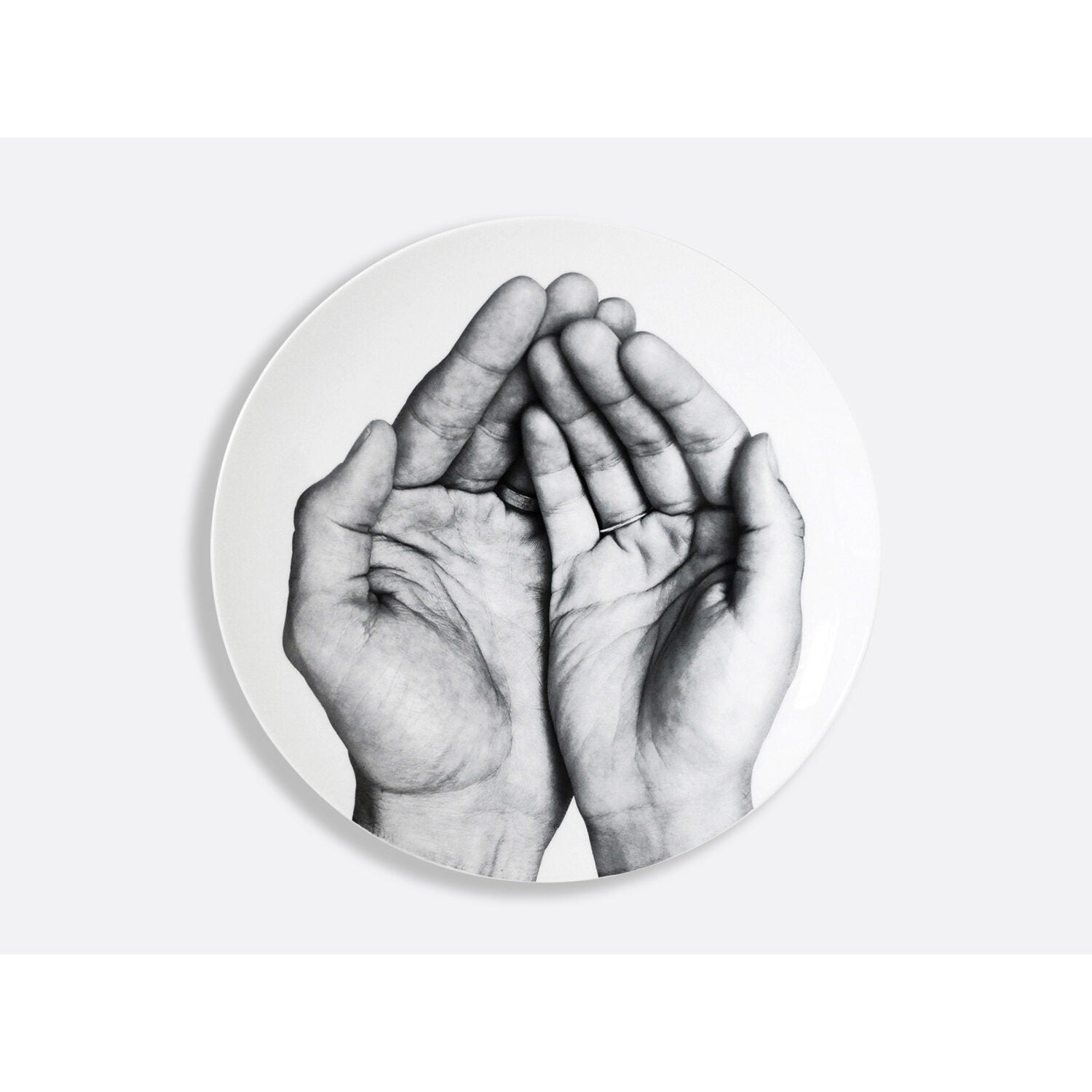 Bernardaud Gift box set of 6 assorted dinner plates 10.6", Limoges porcelain, Je Te Mangerais Dans la Main - Prune Nourry et JR collection, detail view