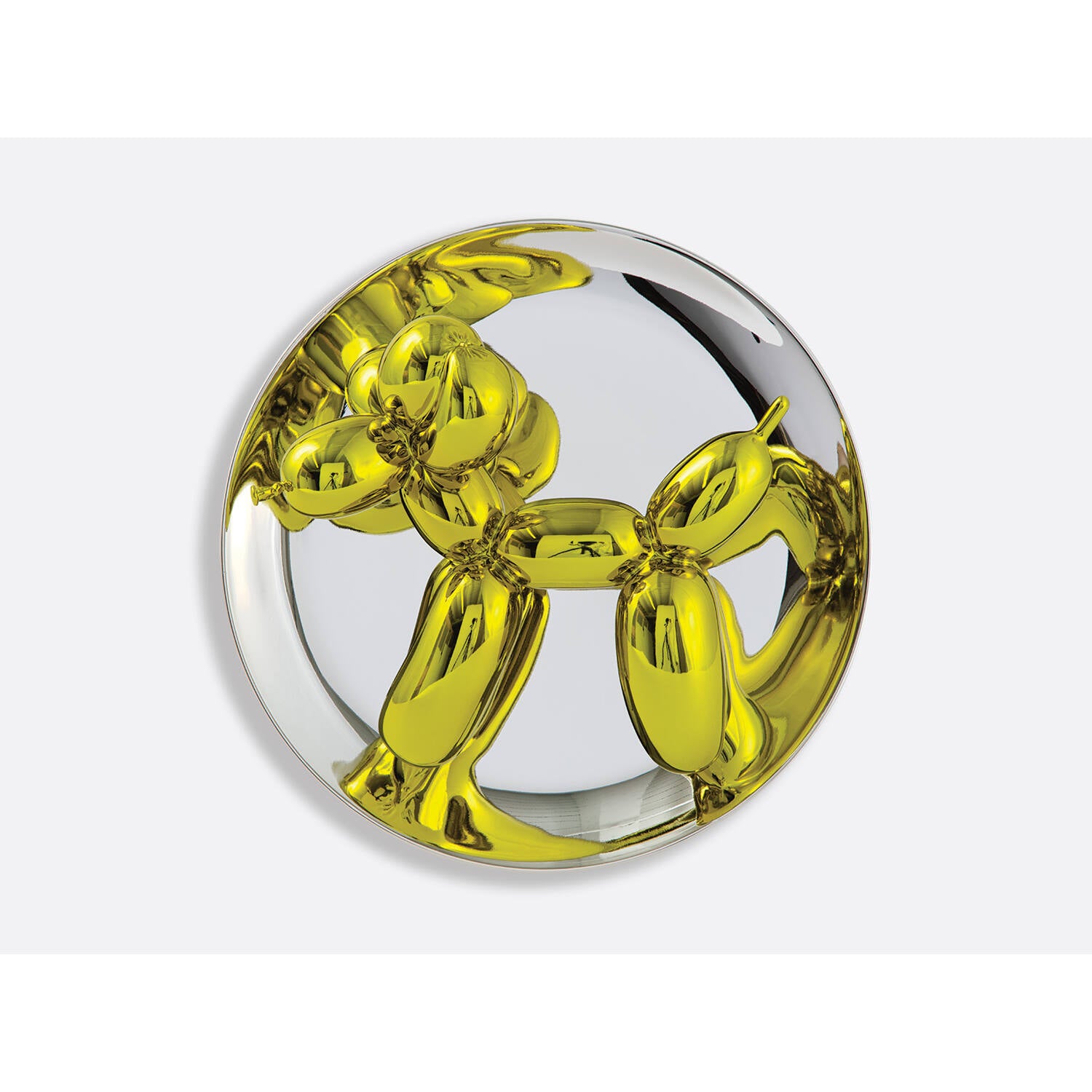 Bernardaud Balloon Dog (Yellow) - Sold Exclusively by MOCA, Limoges porcelain, Jeff Koons collection, on a white background