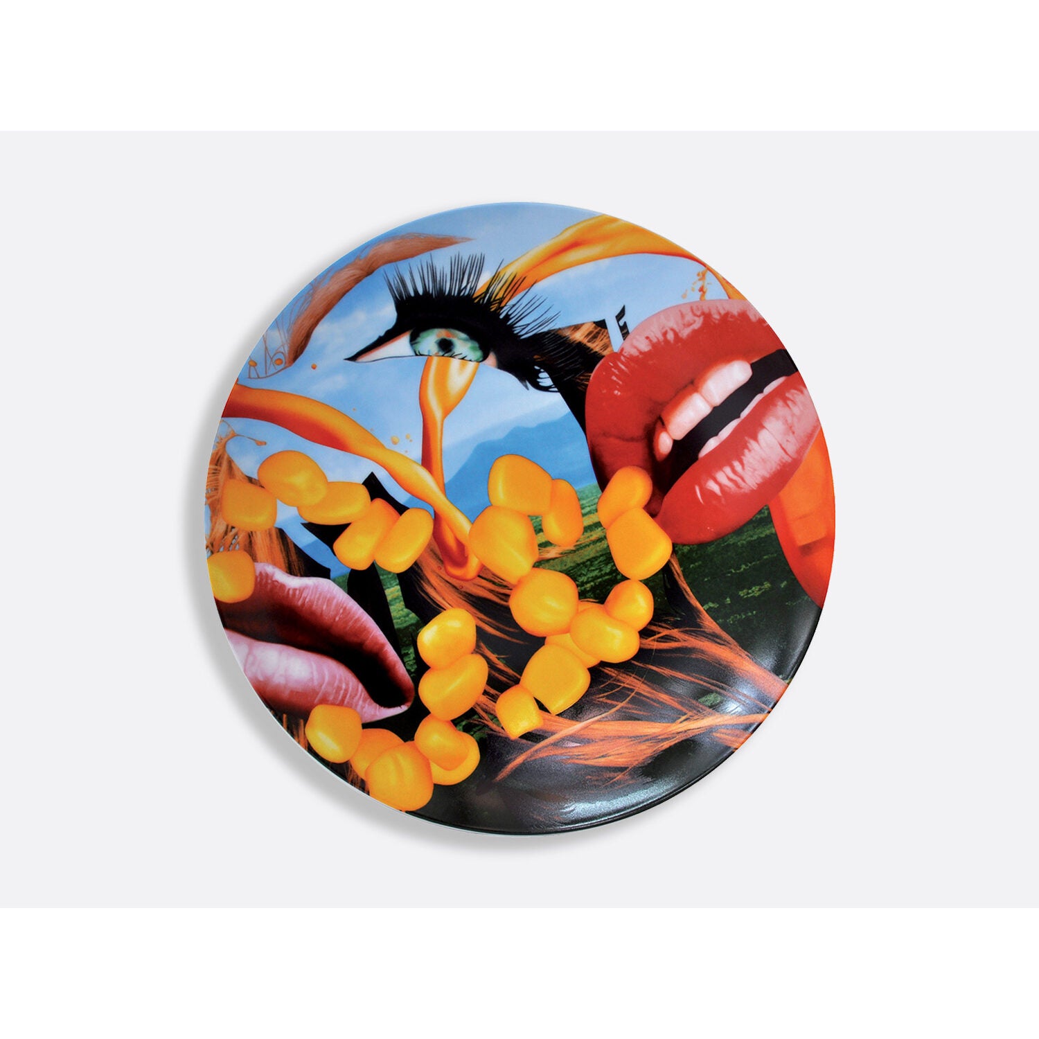 Bernardaud Set of 6 assorted coupe plates 12.2", Limoges porcelain, Jeff Koons collection, detail view