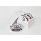 Bernardaud Set of 6 assorted coupe plates 12.2", Limoges porcelain, Jeff Koons collection, on a white background