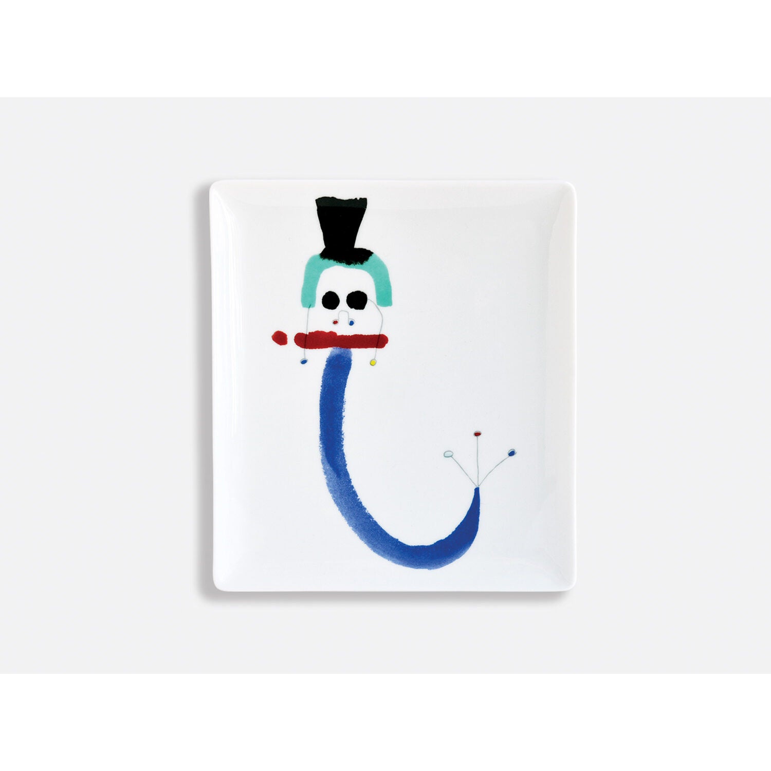 Bernardaud Rectangular tray 8.5" x 7.5", Limoges porcelain, Joan Miró collection, on a white background