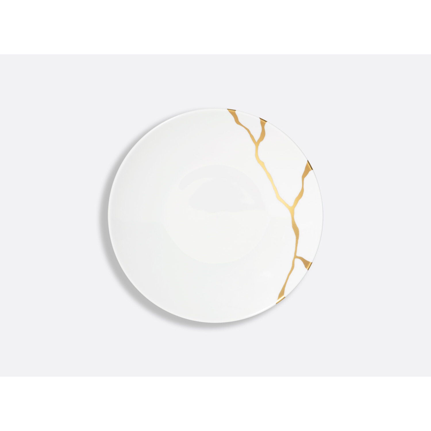 Bernardaud Coupe bread and butter plate 6.5", Limoges porcelain, Kintsugi - Sarkis collection, on a white background