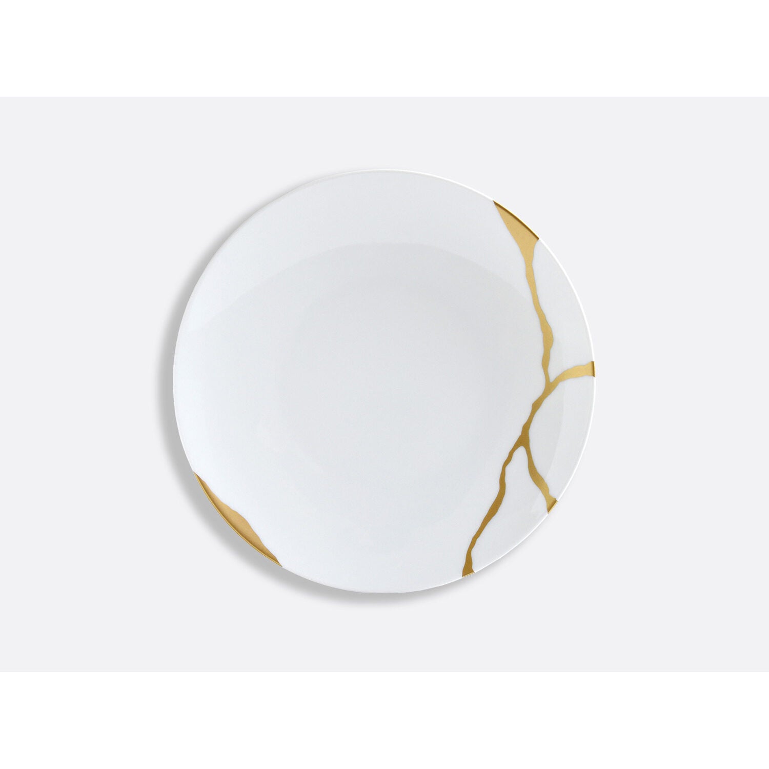 Bernardaud Coupe salad plate 8.5", Limoges porcelain, Kintsugi - Sarkis collection, on a white background