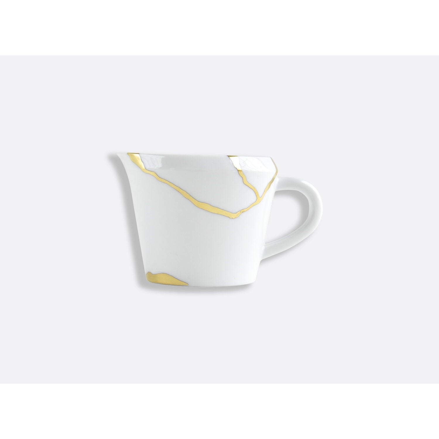 Bernardaud Creamer 8.5 oz, Limoges porcelain, Kintsugi - Sarkis collection, on a white background