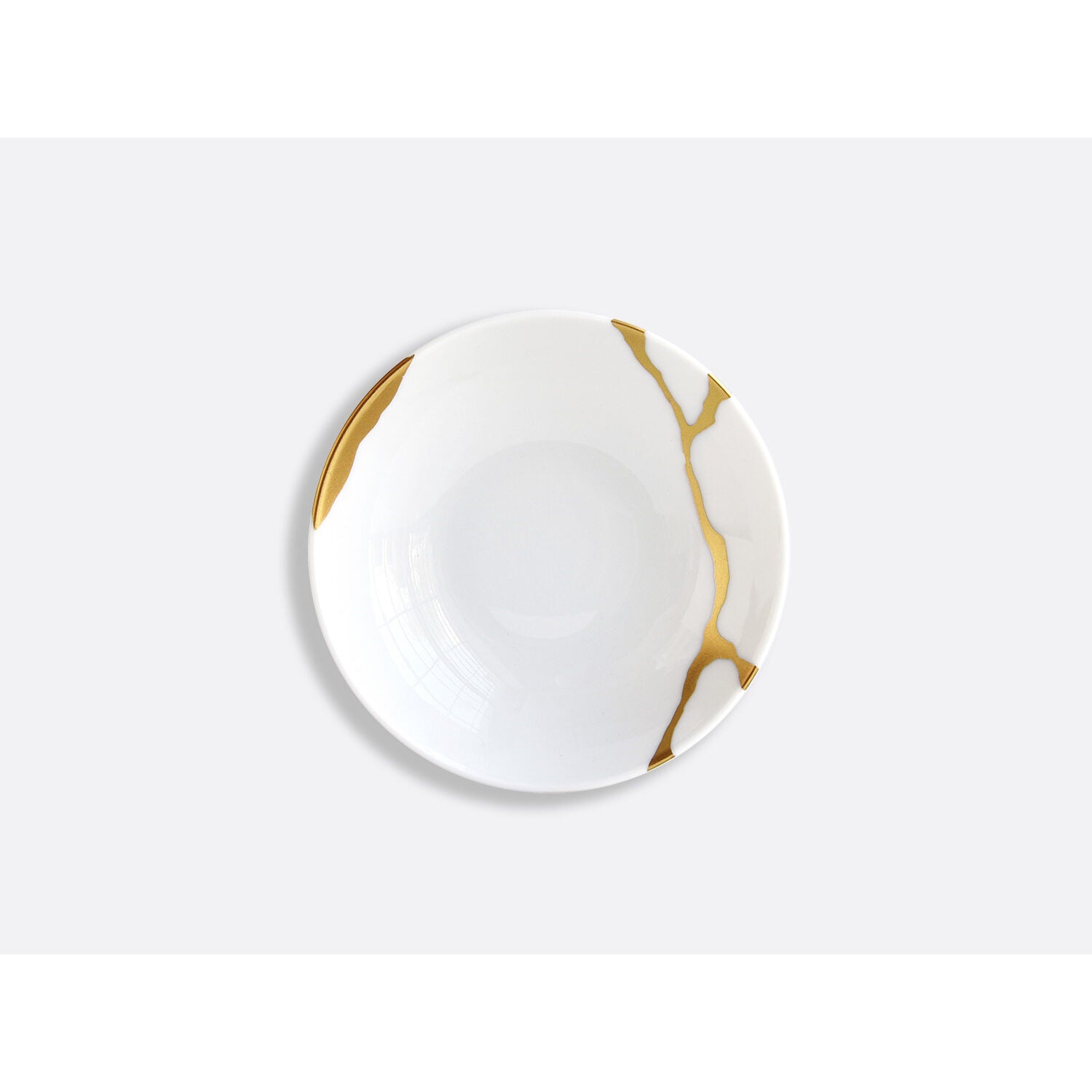 Bernardaud Dish 4", Limoges porcelain, Kintsugi - Sarkis collection, on a white background