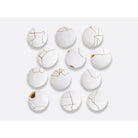 Bernardaud Gift box set of 12 dinner plates (serie 1 et serie 2), Limoges porcelain, Kintsugi - Sarkis collection, on a white background