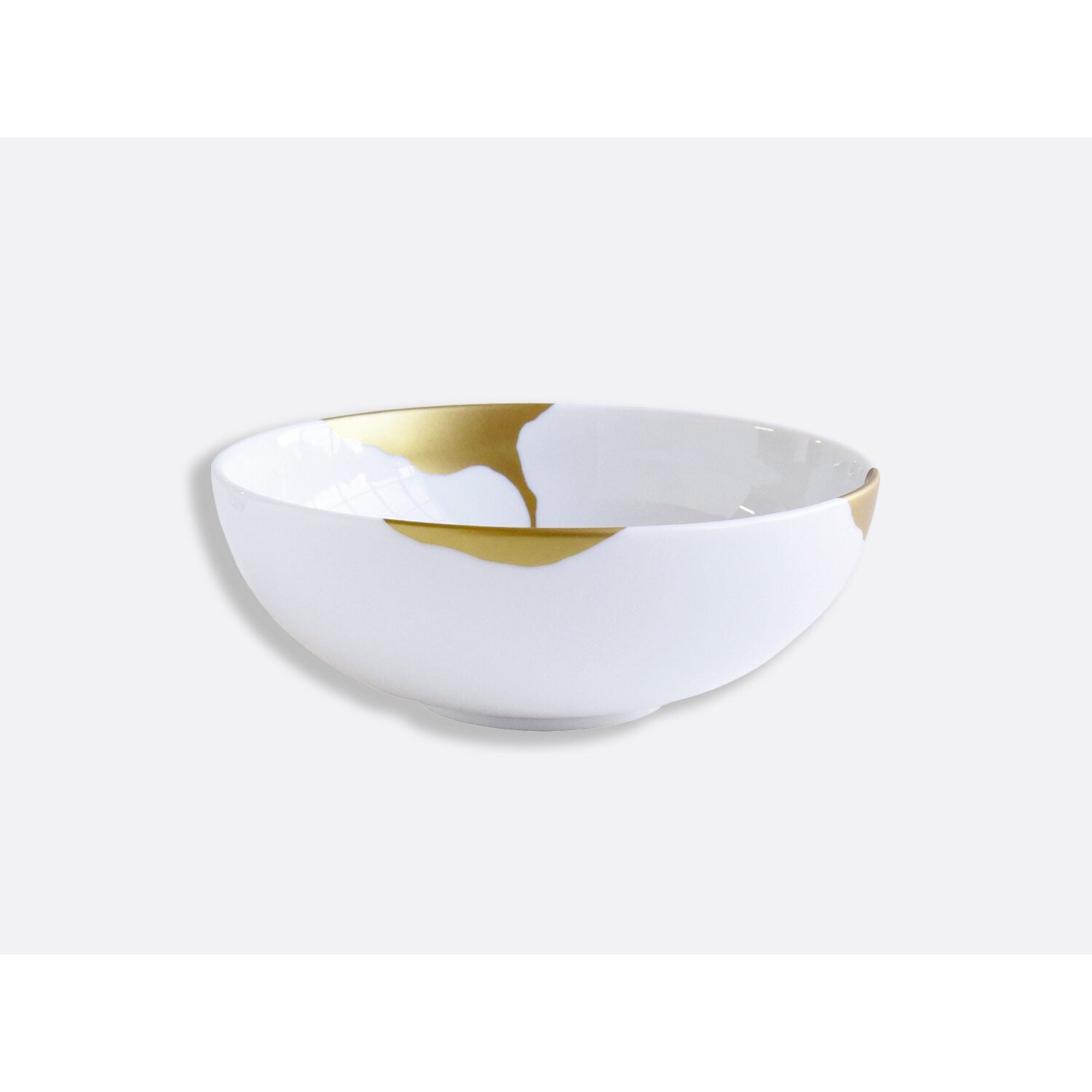 Bernardaud Medium bowl D.7" H. 3", Limoges porcelain, Kintsugi - Sarkis collection, on a white background