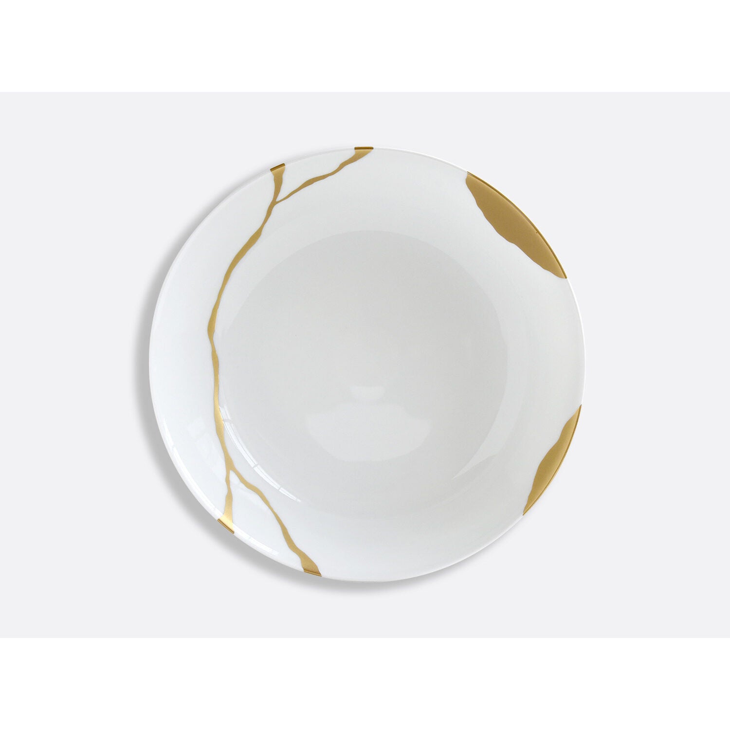 Bernardaud Open vegetable bowl 9.6", Limoges porcelain, Kintsugi - Sarkis collection, on a white background