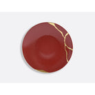 Bernardaud Salad plate 8.5" Rouge Empereur in Emperor Red, Limoges porcelain, Kintsugi - Sarkis collection, on a white background