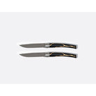 Bernardaud Set of 2 Miroir Argent blade table knives, Limoges porcelain, Kintsugi - Sarkis collection, on a white background