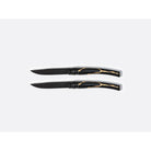 Bernardaud Set of 2 Miroir Noir blade table knives, Limoges porcelain, Kintsugi - Sarkis collection, on a white background