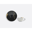 Bernardaud Set of espresso cups and saucers 3.5 oz, Limoges porcelain, Kintsugi - Sarkis collection, detail view