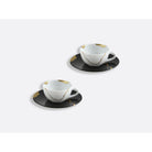 Bernardaud Set of espresso cups and saucers 3.5 oz, Limoges porcelain, Kintsugi - Sarkis collection, detail view