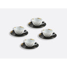 Bernardaud Set of espresso cups and saucers 3.5 oz, Limoges porcelain, Kintsugi - Sarkis collection, detail view