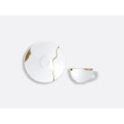 Bernardaud Set of espresso cups and saucers 3.5 oz, Limoges porcelain, Kintsugi - Sarkis collection, detail view