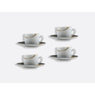 Bernardaud Set of tea cups and saucers 5 oz Charbon in Charcoal, Limoges porcelain, Kintsugi - Sarkis collection, detail view
