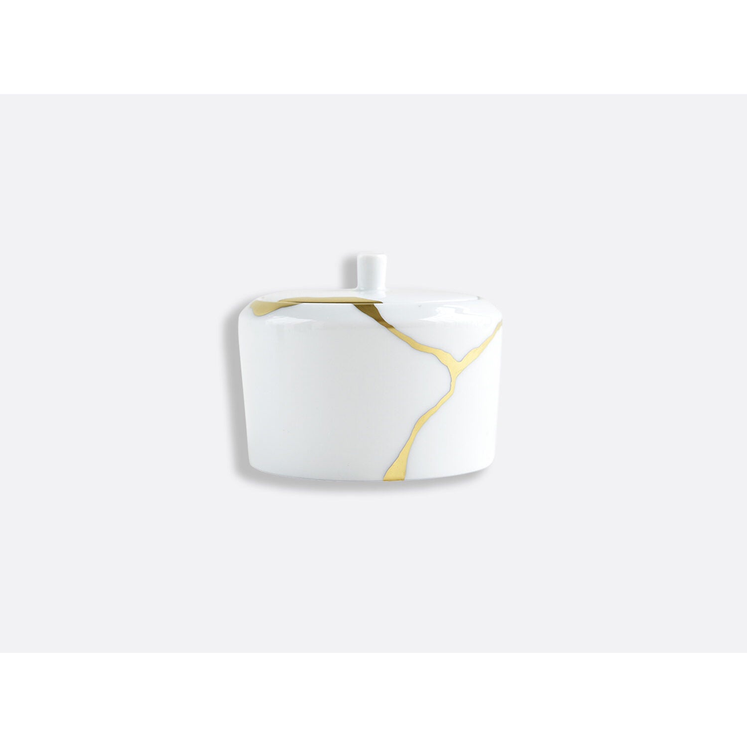 Bernardaud Sugar bowl 5 oz, Limoges porcelain, Kintsugi - Sarkis collection, on a white background