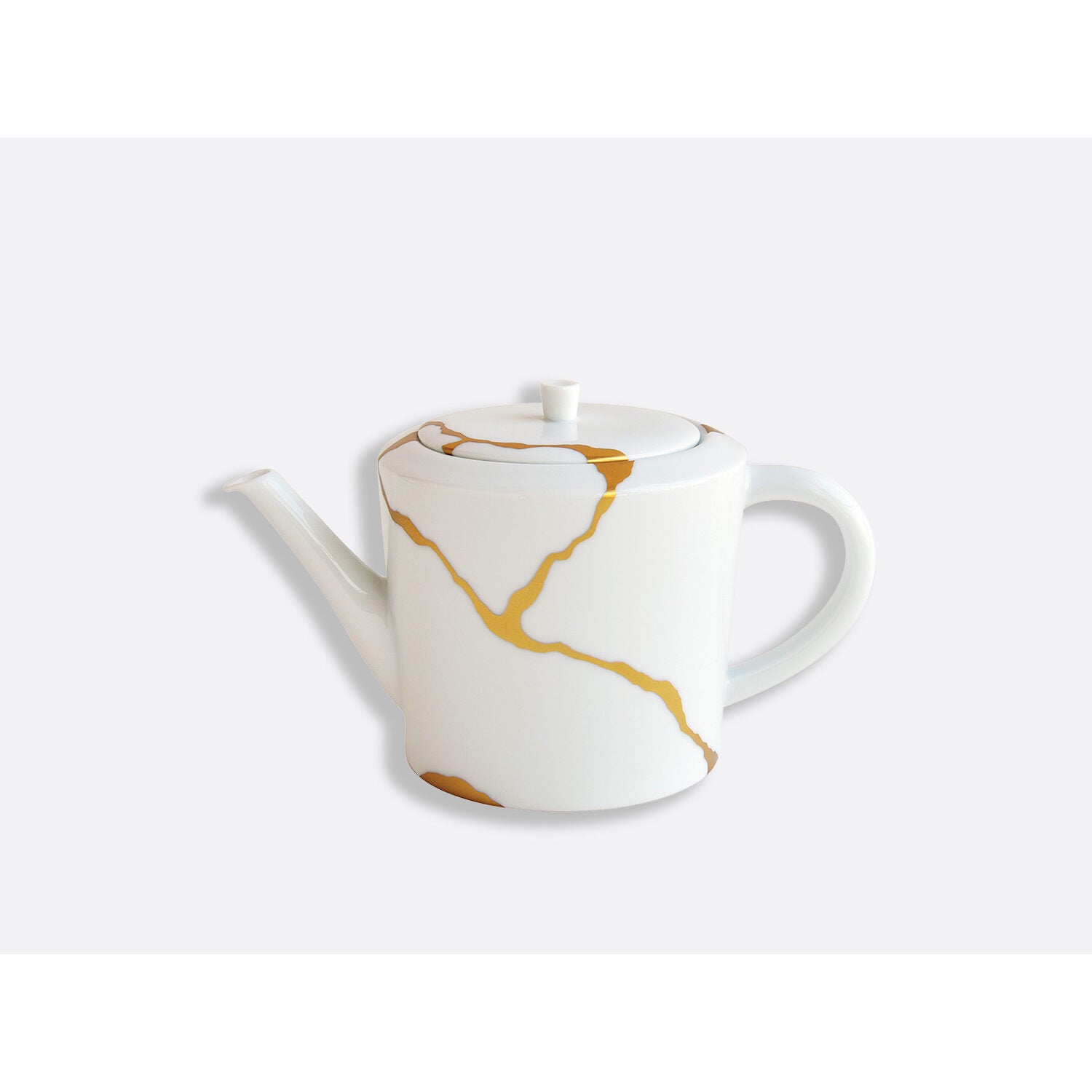 Bernardaud Teapot 2 cups 17 oz, Limoges porcelain, Kintsugi - Sarkis collection, on a white background
