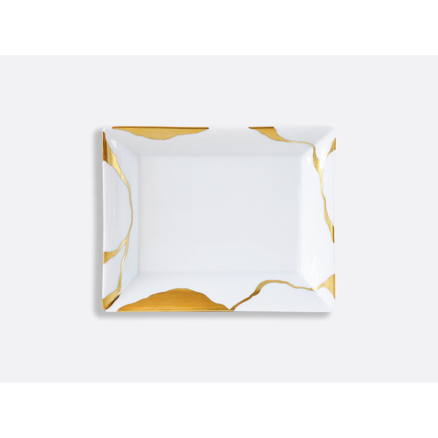 Bernardaud Valet tray 7.9 x 6.3" Kintsugi, Limoges porcelain, Kintsugi - Sarkis collection, on a white background