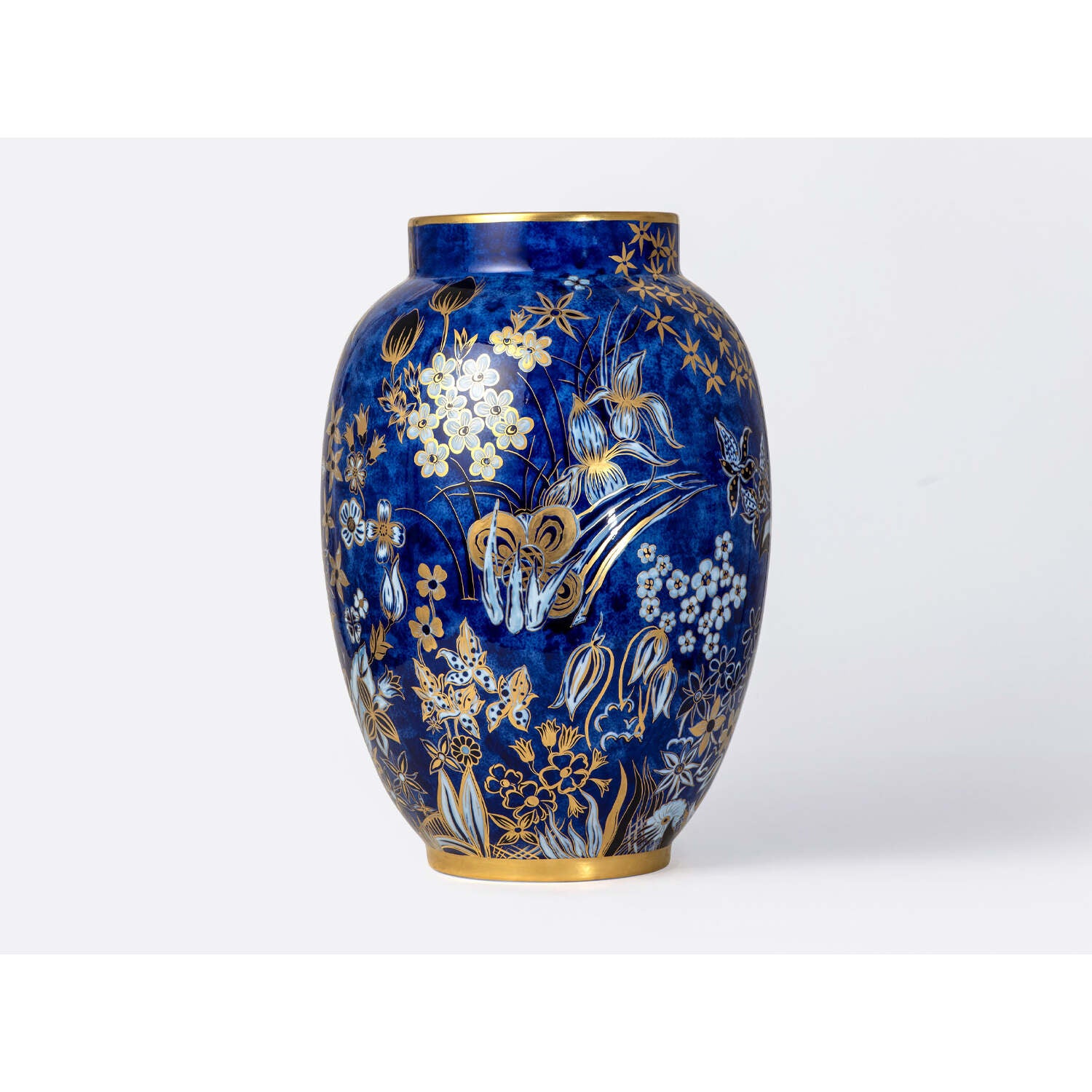 Bernardaud Large vase A H. 22.4", Limoges porcelain, Vases collection, on a white background