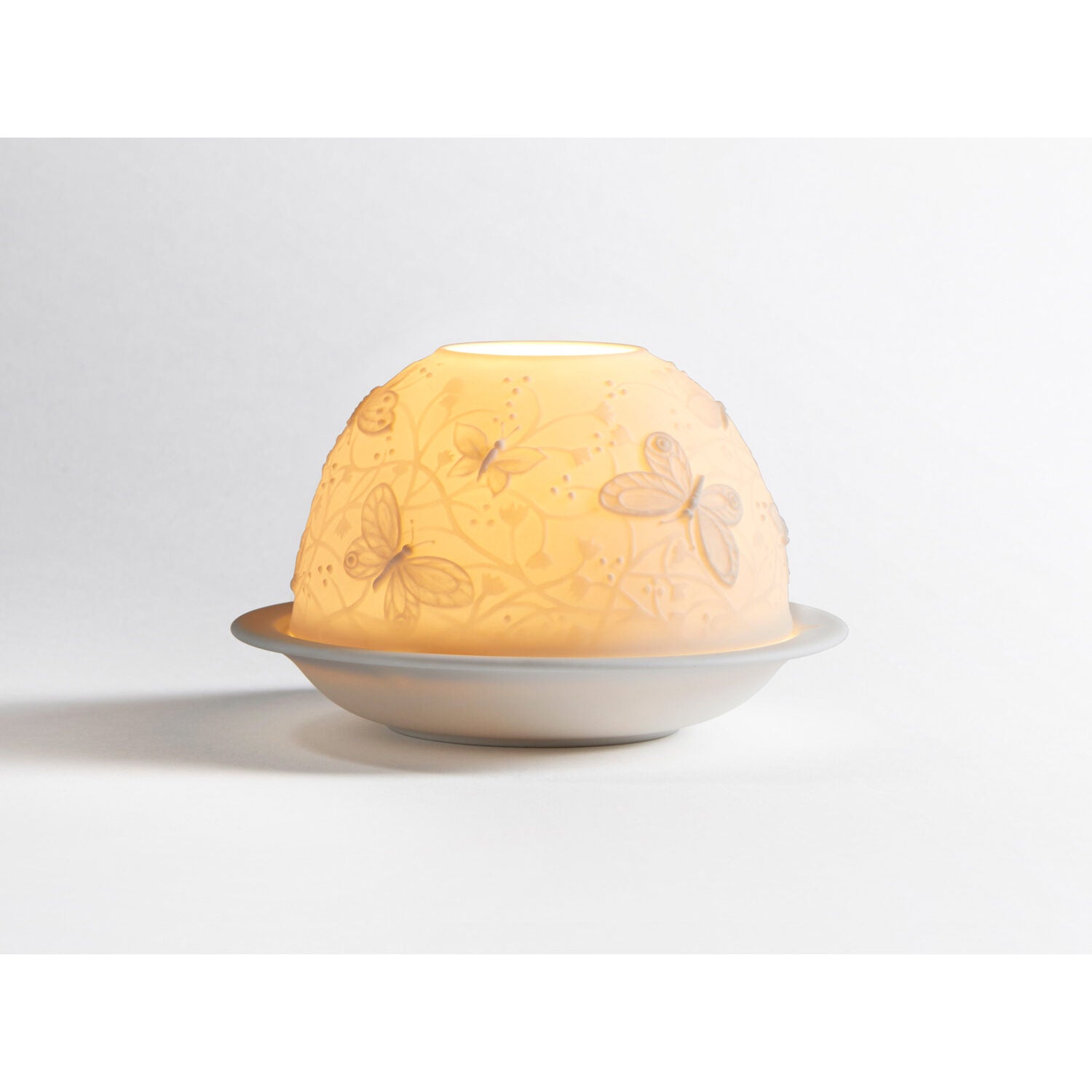 Bernardaud Butterflies in flight Led, Limoges porcelain, LED Votivelights collection, on a white background