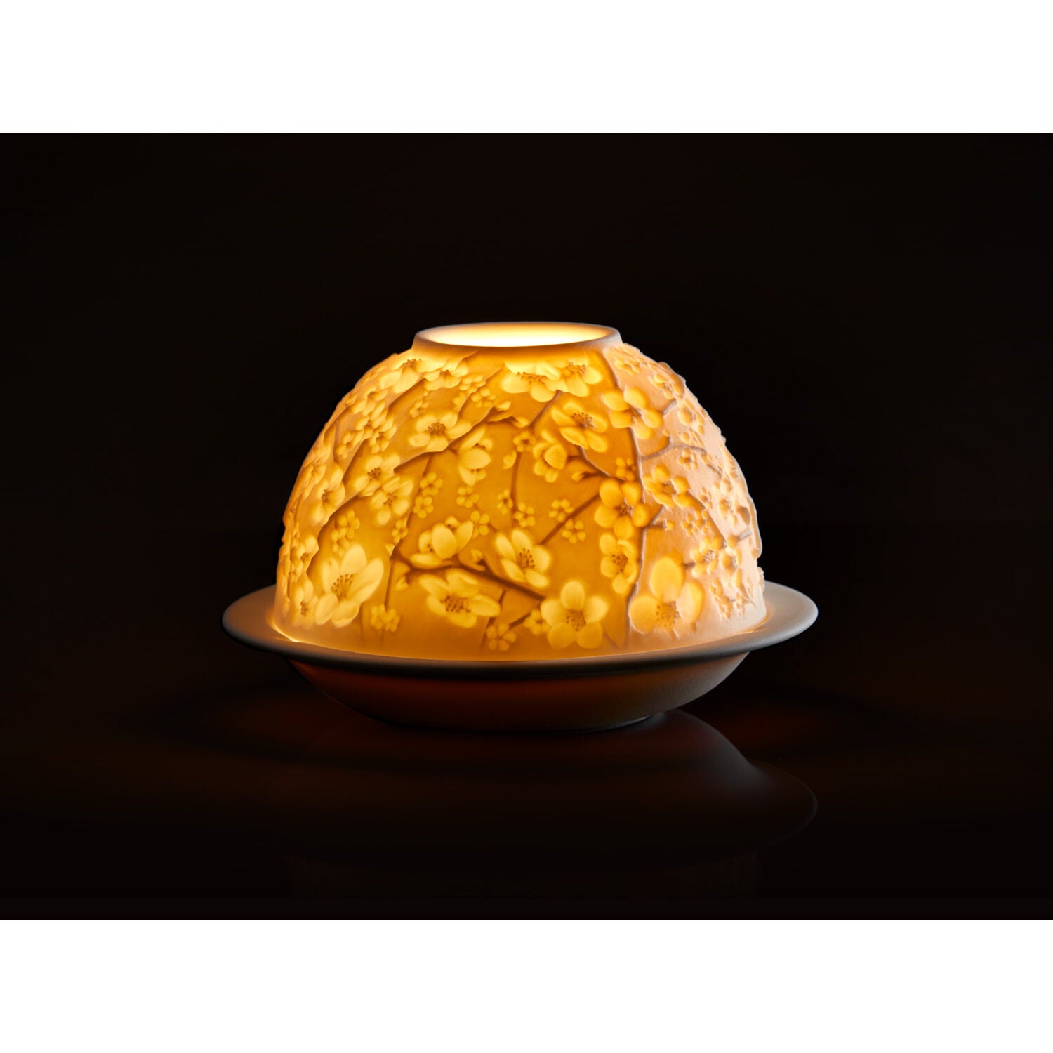 Bernardaud Cherry blossoms Led, Limoges porcelain, LED Votivelights collection, detail view