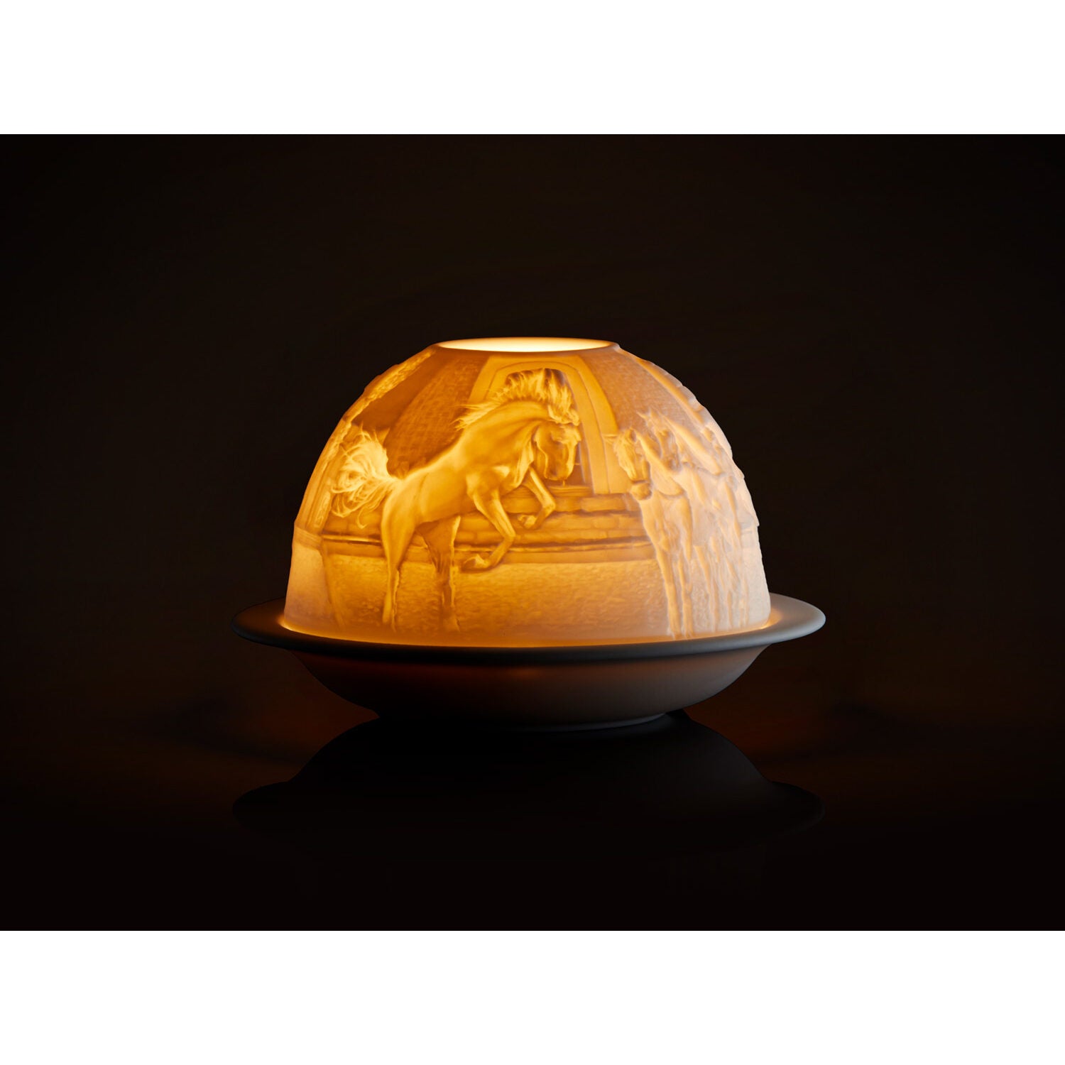 Bernardaud Equestrian Dream Led, Limoges porcelain, LED Votivelights collection, detail view