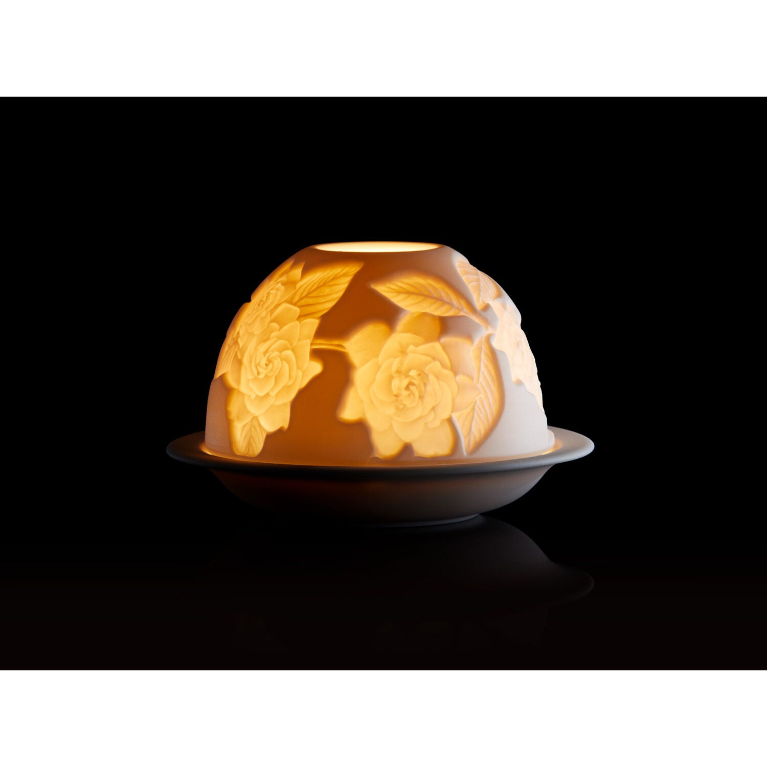 Bernardaud Gardenia's flowers Led, Limoges porcelain, LED Votivelights collection, detail view