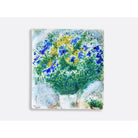 Bernardaud Rectangular tray 10.9" x 9", Limoges porcelain, Les Bouquets de Fleurs - Marc Chagall collection, on a white background