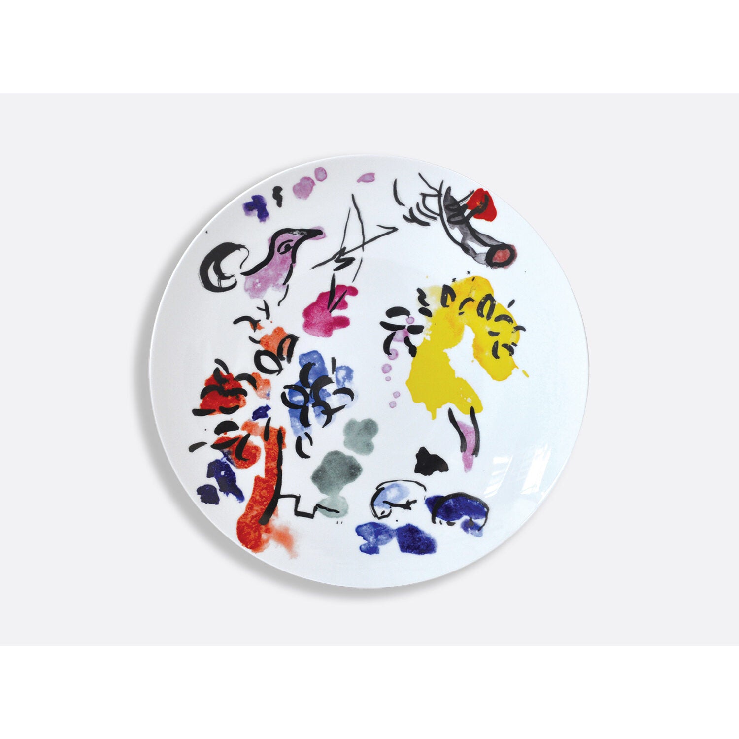 Bernardaud Gift box set of 6 assorted dinner plates 10.6" (serie 1), Limoges porcelain, Les Vitraux D'Hadassah - Marc Chagall collection, detail view