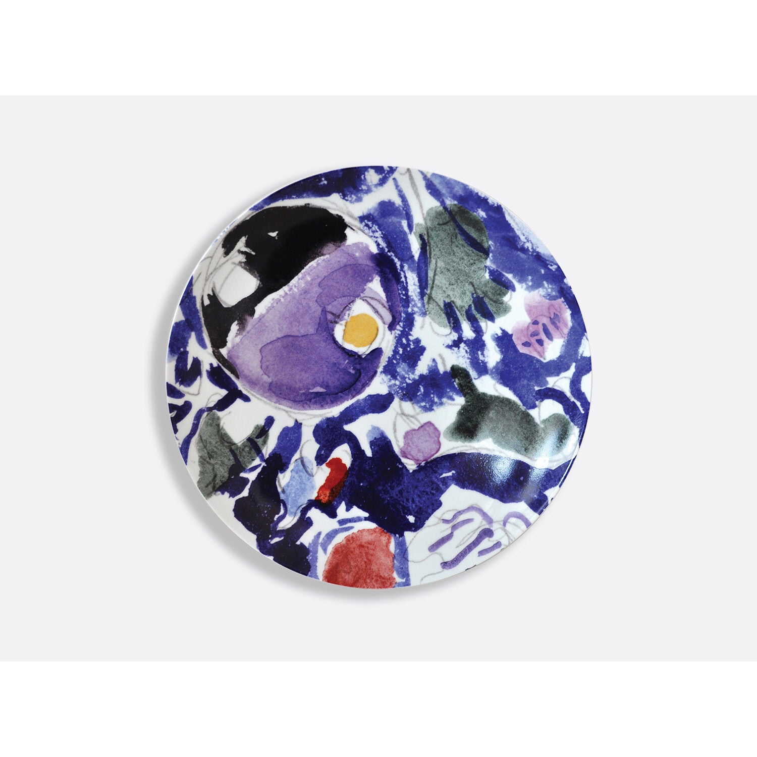 Bernardaud Gift box set of 6 assorted salad plates 8.3" (serie 2), Limoges porcelain, Les Vitraux D'Hadassah - Marc Chagall collection, detail view