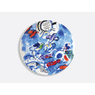 Bernardaud Gift box set of 6 assorted salad plates 8.3" (serie 2), Limoges porcelain, Les Vitraux D'Hadassah - Marc Chagall collection, detail view