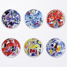 Bernardaud Gift box set of 6 assorted salad plates 8.3" (serie 2), Limoges porcelain, Les Vitraux D'Hadassah - Marc Chagall collection, on a white background