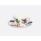 Bernardaud Gift boxed set of 2 assorted breakfast cups and saucers 8.5 oz, Limoges porcelain, Les Vitraux D'Hadassah - Marc Chagall collection, detail view