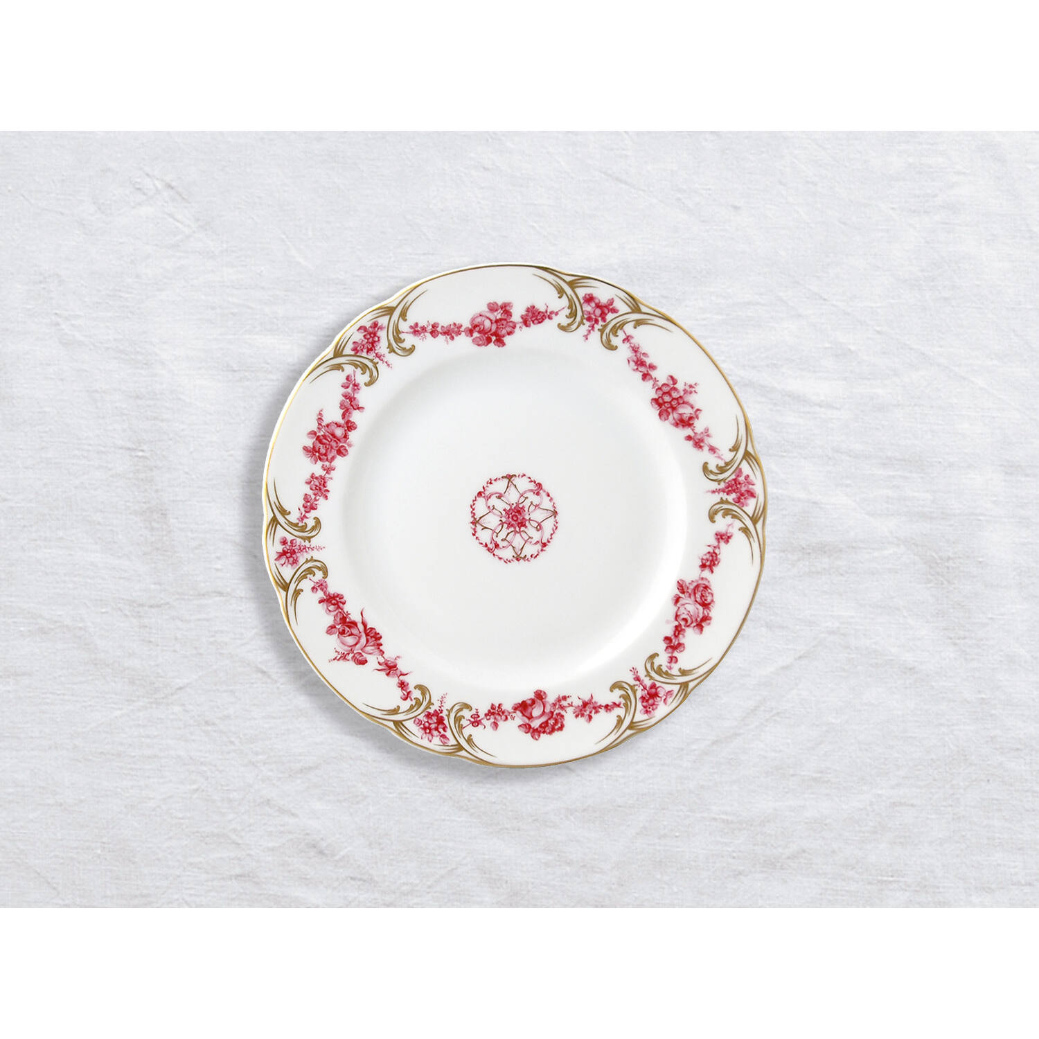 Bernardaud Bread and butter plate 6.3", Limoges porcelain, Louis XV collection, on a white background