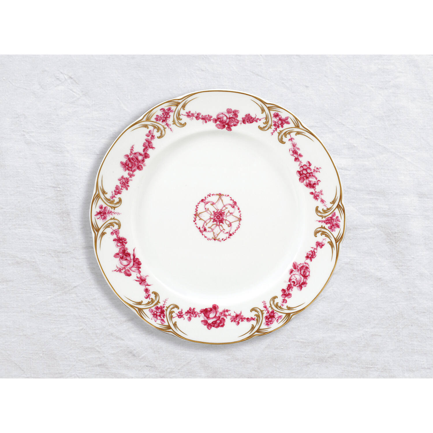 Bernardaud Dinner plate 10.5", Limoges porcelain, Louis XV collection, on a white background