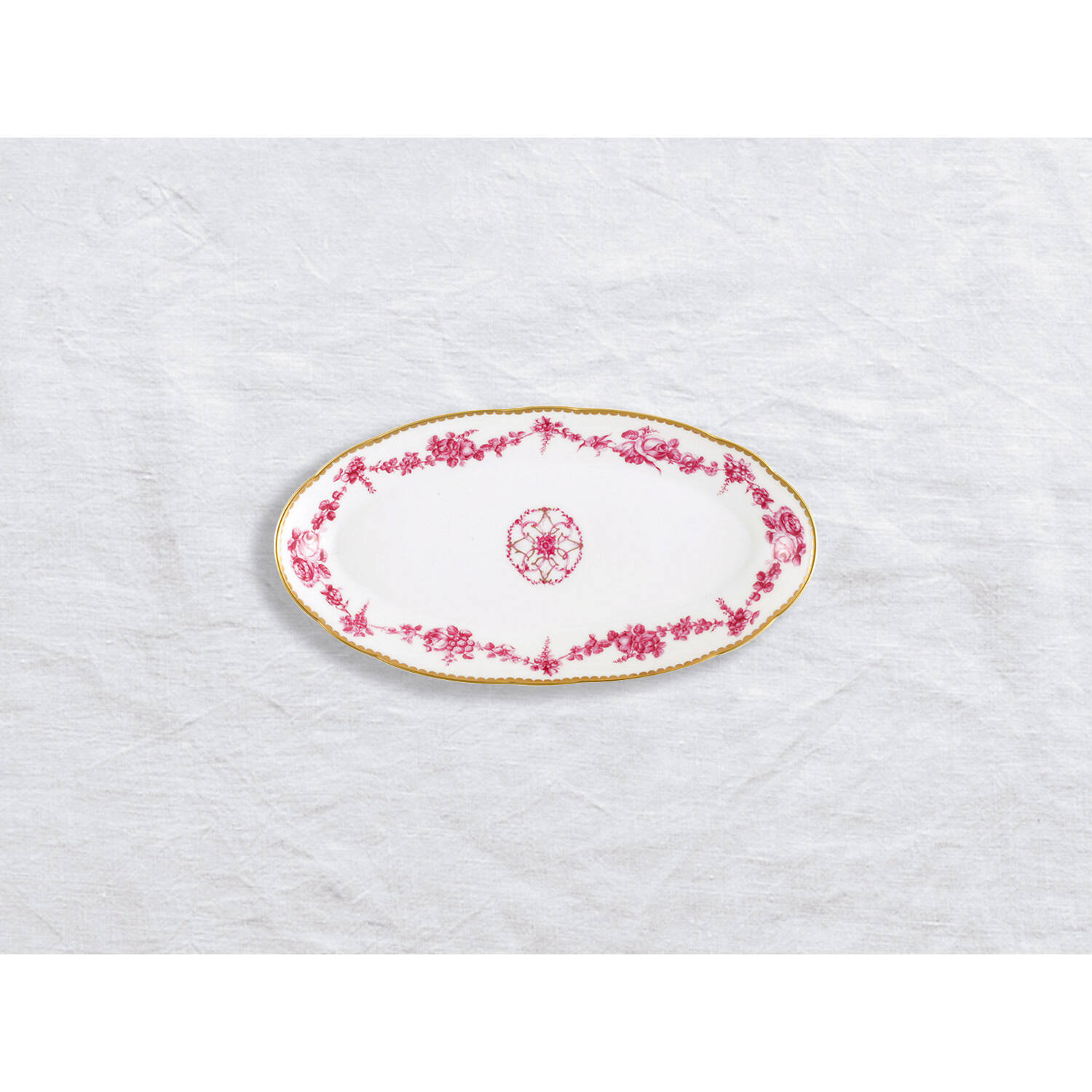 Bernardaud Relish dish 9" x 5", Limoges porcelain, Louis XV collection, on a white background