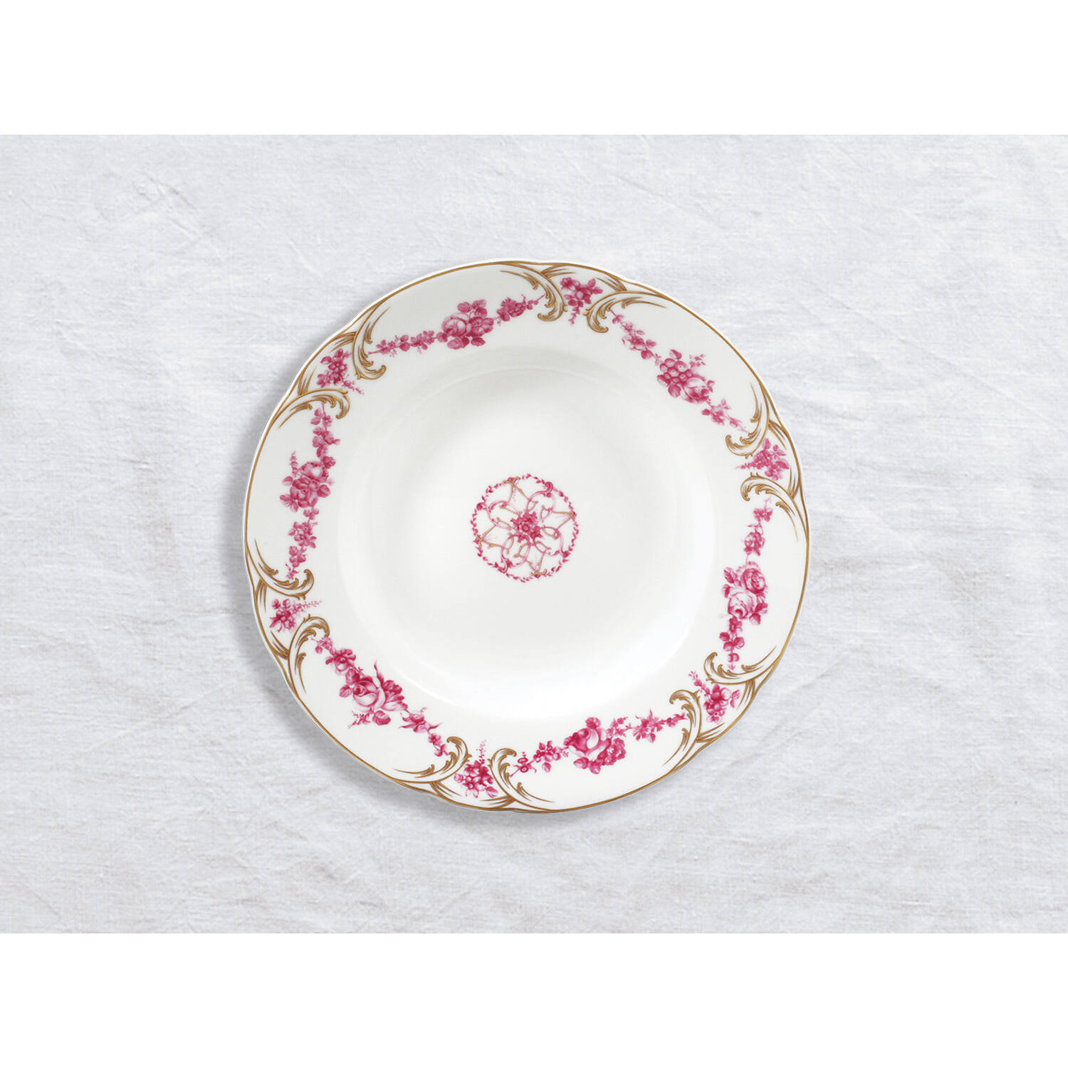 Bernardaud Rim soup 9", Limoges porcelain, Louis XV collection, on a white background